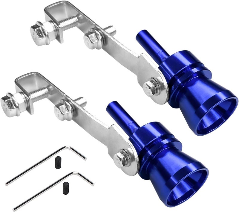 Hirificing 2PCS Exhaust Turbo Whistle, Loud Turbo Sound Booster Exhaust Muffler Pipe Aluminum Alloy Whistle,Car Roar Maker Turbo Sound Enhancer Whistle Simulator(XL-Blue) - Image 1